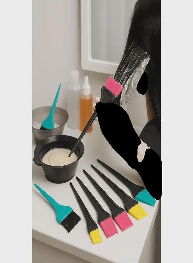 Hendel 8.5" Silicone Hair Dye Brush Professional Coloring Applicator Tool Set 6 PCS - Image 1